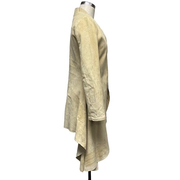Arden B Womens Size M Tan Suede Leather Tailored Handkerchief Hem Jacket - Picture 5 of 10
